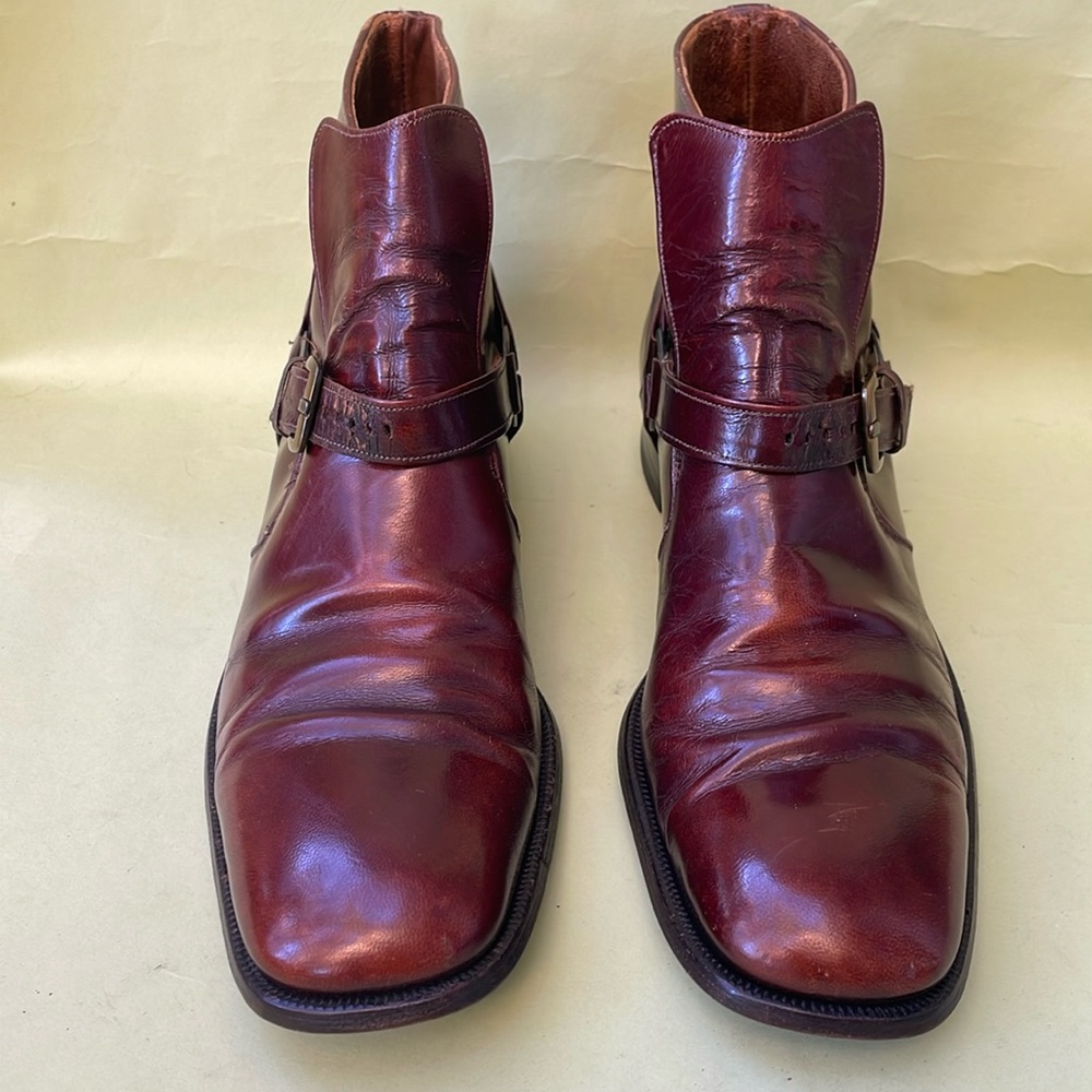 Vintage deep reddish brown all leather booties - Picture 4 of 16